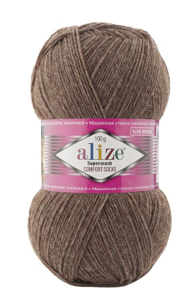 Alize Superwash 240 - hnědá melange