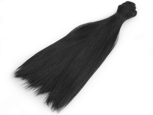 Vlasy pro panenky 25 cm - černé