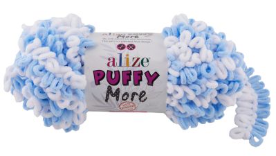 Alize Puffy MORE 6266 - modrá a bílá