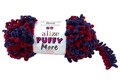 Alize Puffy MORE 6268 - tm. modrá a červená