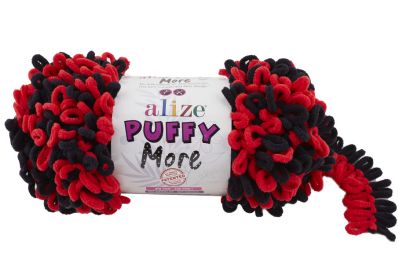 Alize Puffy MORE 6273 - červená a černá