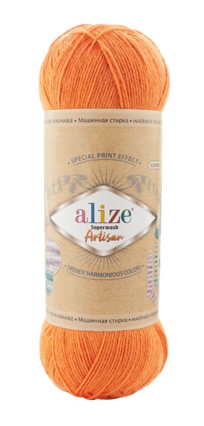 Alize Superwash Artisan 336 - oranžová