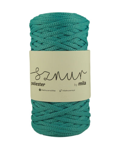 Polyester Sznur 5 mm plochý - 252 - azurová