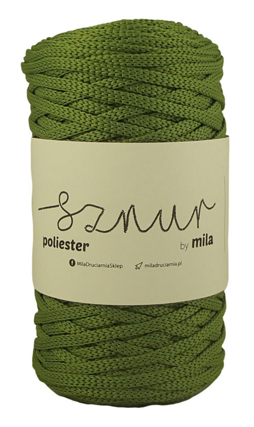 Polyester Sznur 5 mm plochý - 107 - zelená