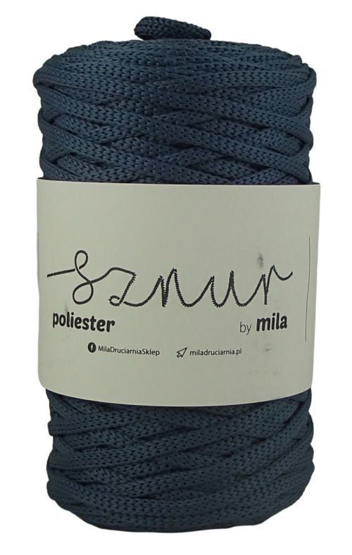 Polyester Sznur 5 mm plochý - 108 jeansová modrá