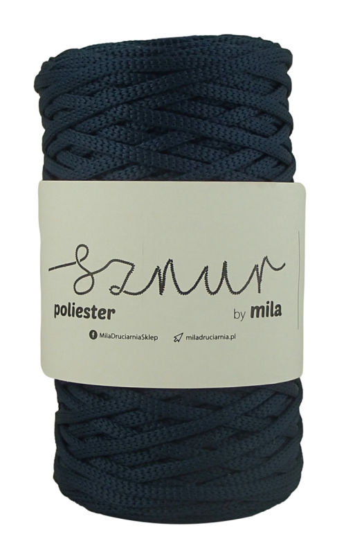 Polyester Sznur 5 mm plochý - 206 - petrolej