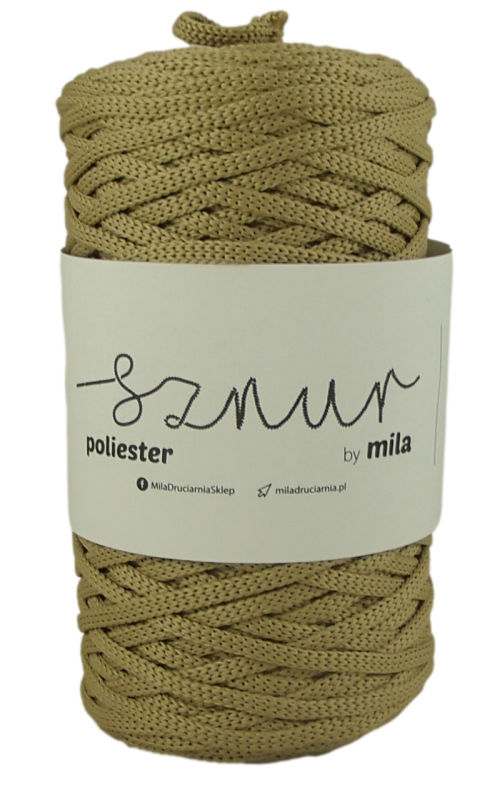 Polyester Sznur 5 mm plochý - 232 zlatá béžová