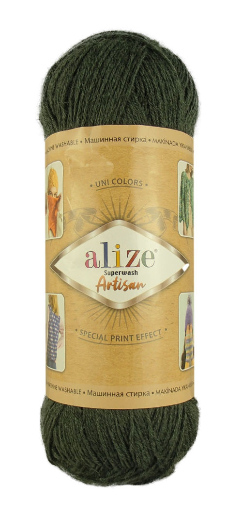 Alize Superwash Artisan 873 - vojenská zelená